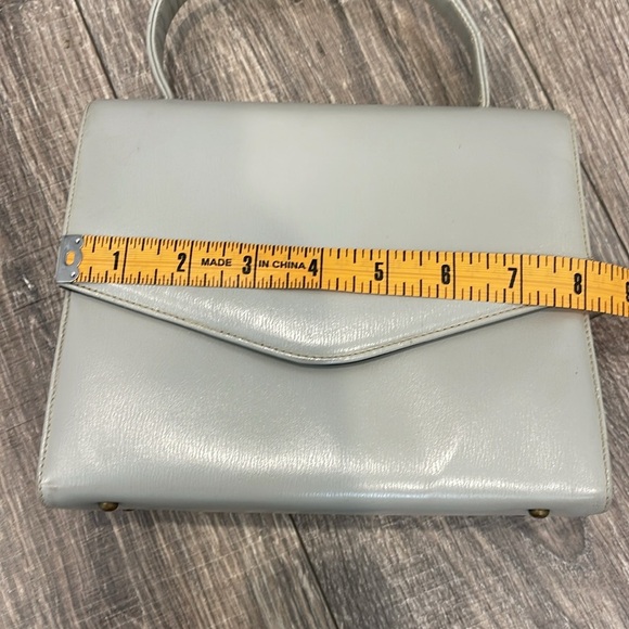 Genuine grey Leather small handheld bag - Picture 7 of 10
